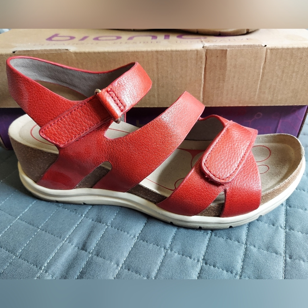 Bionica Red Strappy Sandals